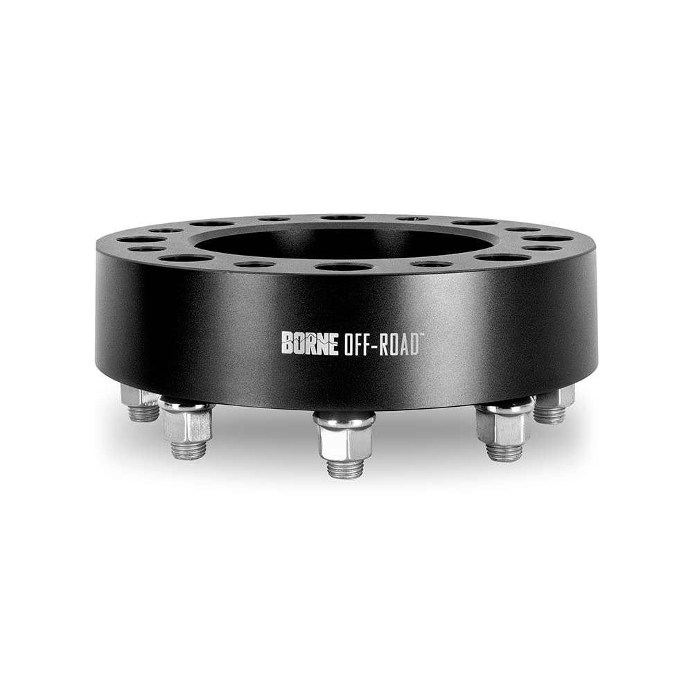 Mishimoto Borne Off-Road 8X165.1 Wheel Spacers, Compatible with RAM Cummins 6.7L, 2019+, 2" Thick, Black - Image 3