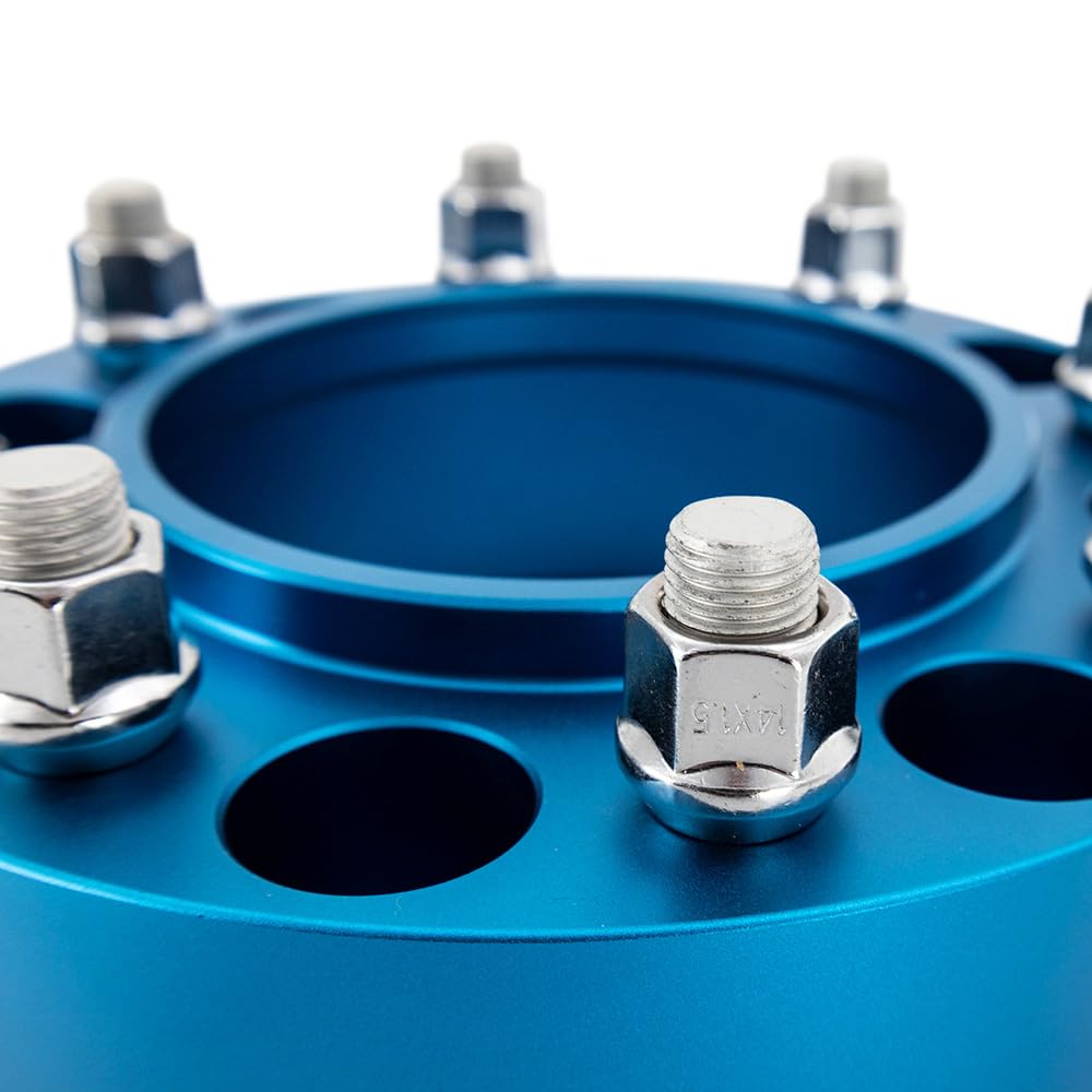 Mishimoto Borne Off-Road 8X165.1 Wheel Spacers, Compatible with RAM Cummins 6.7L, 2019+, 1.25" Thick, Blue - Image 5