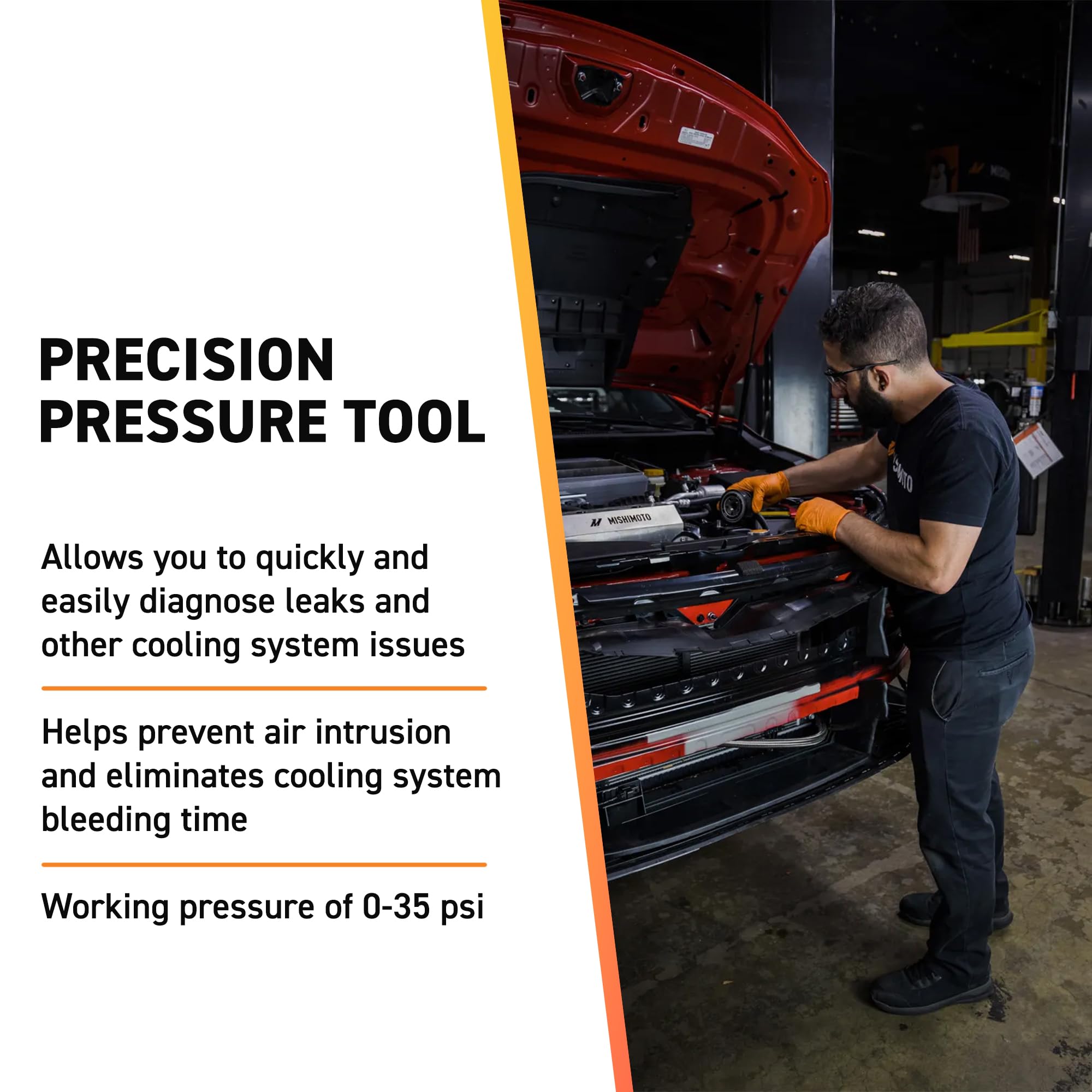 Mishimoto MMTL-CPT-28 Coolant Pressure Tester and Vacuum Refill Kit, 28-Piece Universal Fit, Black - Image 4